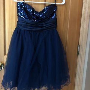 Blue sequin and tule dress